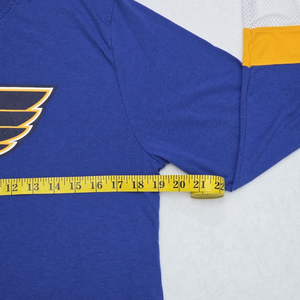 NHL St. Louis Blues Mens Blue Yellow Colorblock Long Sleeve Shirt Medium - Picture 10 of 16
